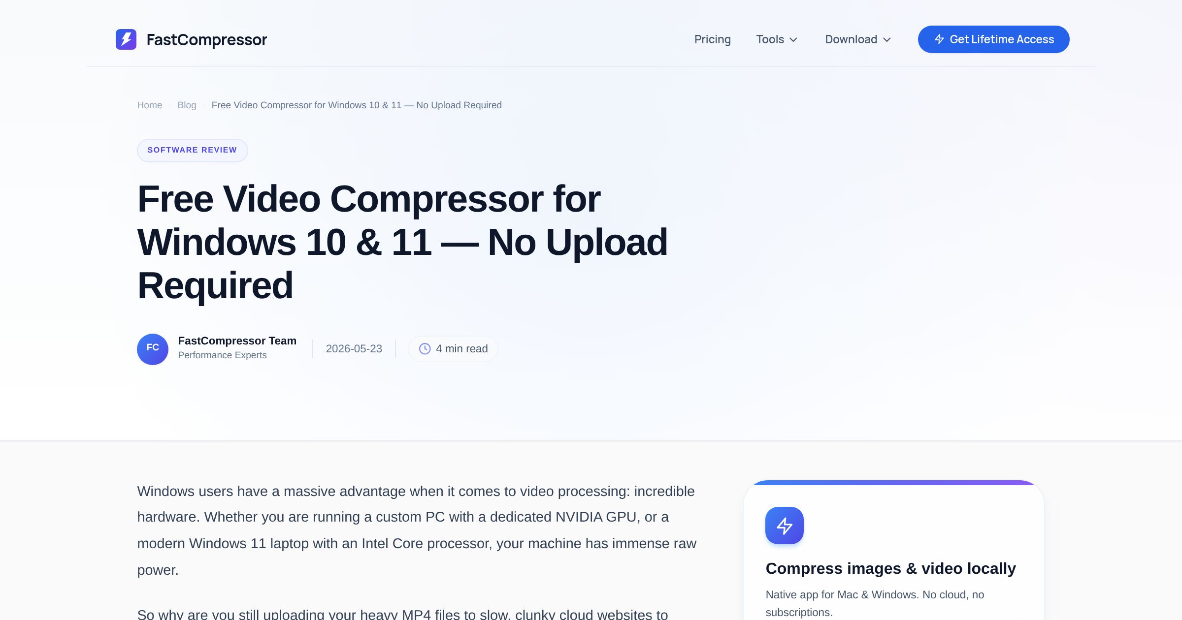 Free Video Compressor for Windows 10 & 11 — No Upload Required ...