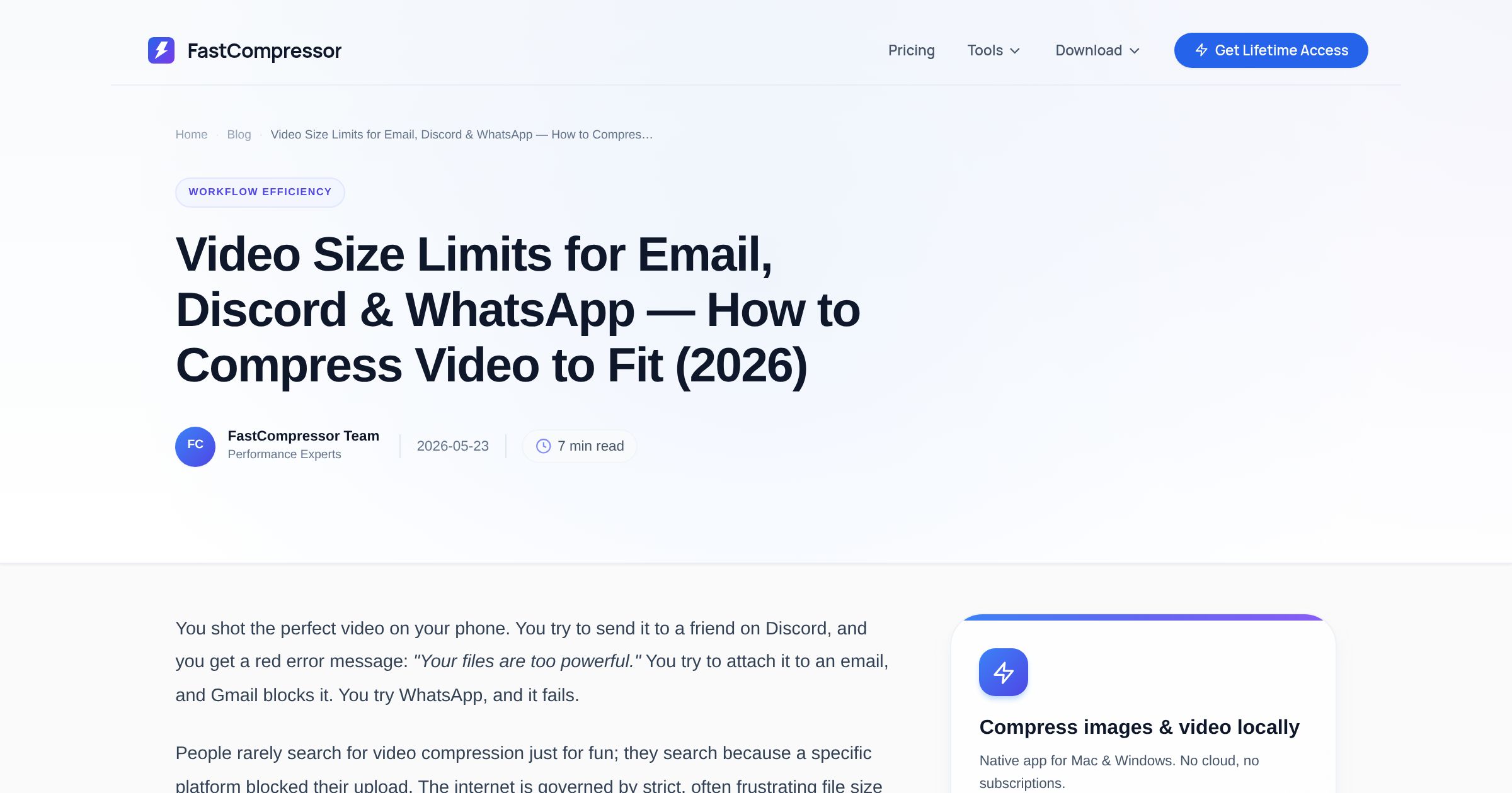 Video Size Limits for Email, Discord & WhatsApp — Compress Video to Fit ...